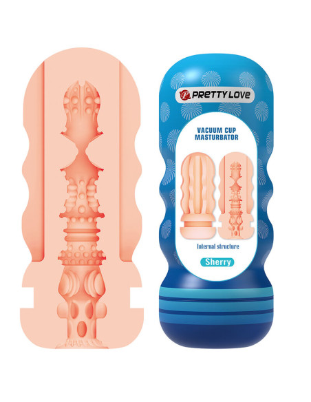 PRETTY LOVE SHERRY VAGINA MASTURBATOR WITH SUCTION CUP AND INTERNAL TEXTURES