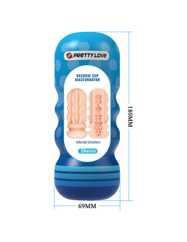 PRETTY LOVE SHERRY VAGINA MASTURBATOR WITH SUCTION CUP AND INTERNAL TEXTURES