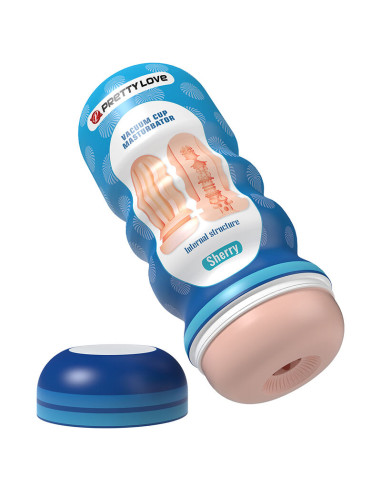 PRETTY LOVE SHERRY VAGINA MASTURBATOR WITH SUCTION CUP AND INTERNAL TEXTURES