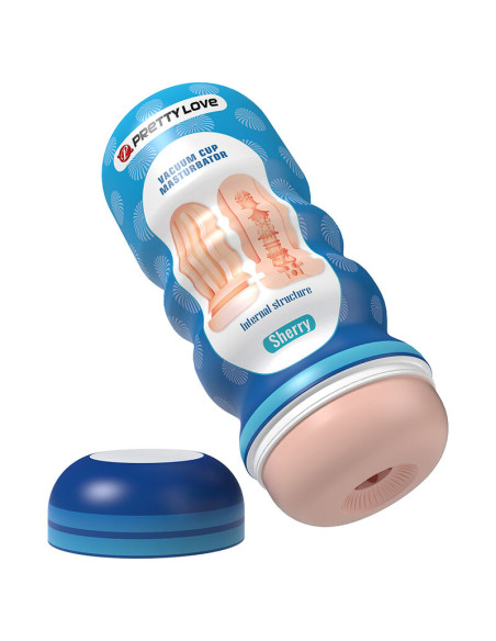 PRETTY LOVE SHERRY VAGINA MASTURBATOR WITH SUCTION CUP AND INTERNAL TEXTURES