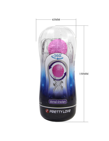 PRETTY LOVE 360º TEXTURED MASTURBATION CUP CLEAR