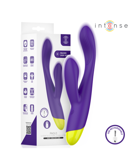 INTENSE PAOLO RECHARGEABLE RABBIT STIMULATOR FOR G SPOT AND CLITORIS