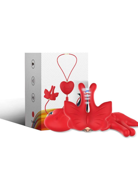 ARMONY MAGNETIC NIPPLE CLAMPS WITH VIBRATION BUTTERFLY SHAPE RED