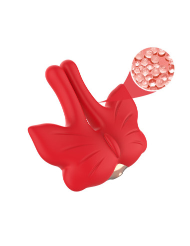 ARMONY MAGNETIC NIPPLE CLAMPS WITH VIBRATION BUTTERFLY SHAPE RED