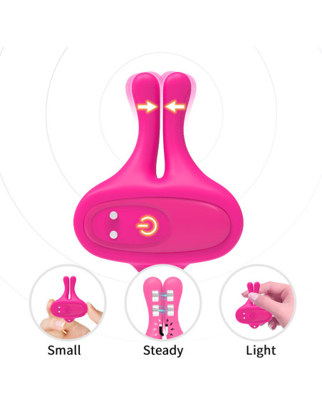 ARMONY RABBIT SHAPE VIBRATION MAGNETIC NIPPLE CLAMPS PINK