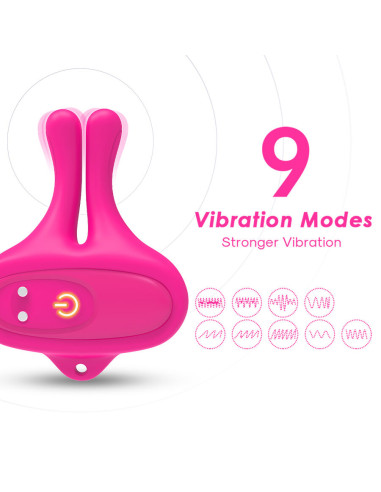 ARMONY RABBIT SHAPE VIBRATION MAGNETIC NIPPLE CLAMPS PINK