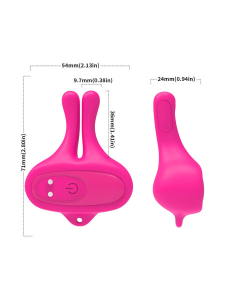 ARMONY RABBIT SHAPE VIBRATION MAGNETIC NIPPLE CLAMPS PINK