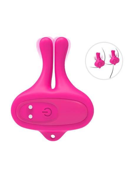 ARMONY RABBIT SHAPE VIBRATION MAGNETIC NIPPLE CLAMPS PINK