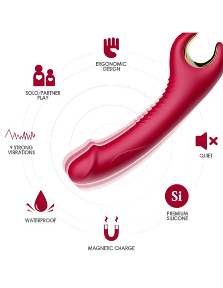 ARMONY PRINCE DILDO VIBRATOR ROTATOR RED