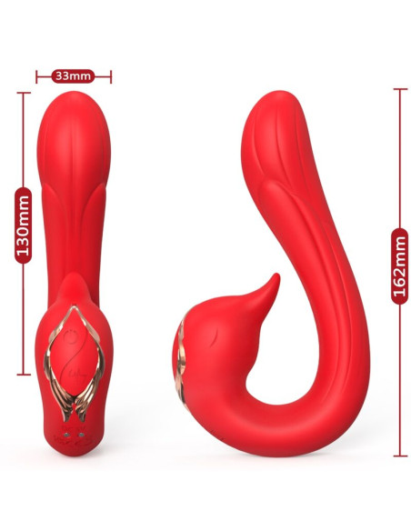 ARMONY DELFIN VIBRATOR MULTIPOSITION HEAT EFFECT RED