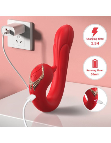 ARMONY DELFIN VIBRATOR MULTIPOSITION HEAT EFFECT RED