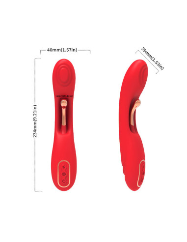 ARMONY VIBRATOR WITH OSCILLATING TONGUE RED