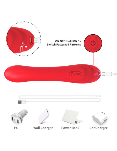 ARMONY VIBRATOR WITH OSCILLATING TONGUE RED