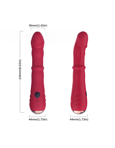 ARMONY THERMO ADJUSTABLE POINT A STIMULATOR VIBRATOR DILDO RED