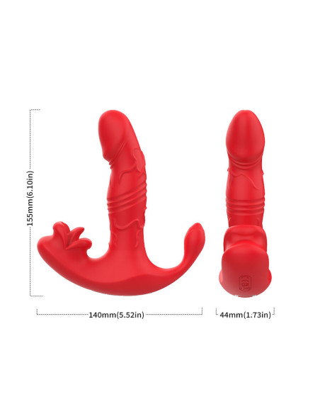ARMONY ANAL VIBRATOR PANTY C AND G SPOT STIMULATOR REMOTE CONTROL RED
