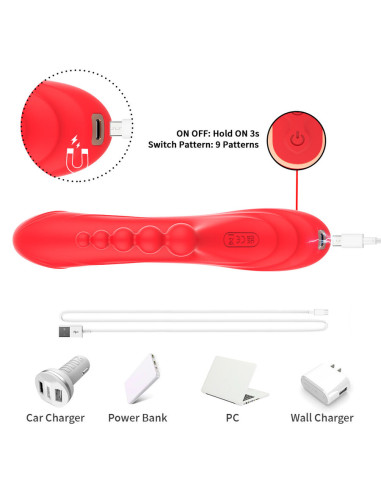 ARMONY G SPOT AND CLITORIS STIMULATOR VIBRATOR RED