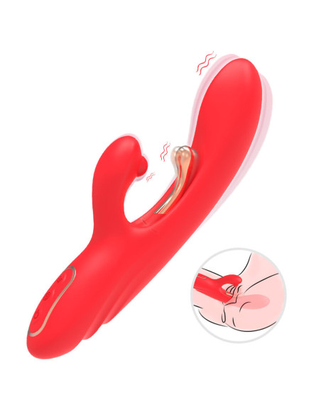 ARMONY G SPOT AND CLITORIS STIMULATOR VIBRATOR WITH OSCILLATING TONGUE RED
