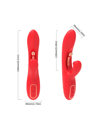 ARMONY G SPOT AND CLITORIS STIMULATOR VIBRATOR WITH OSCILLATING TONGUE RED