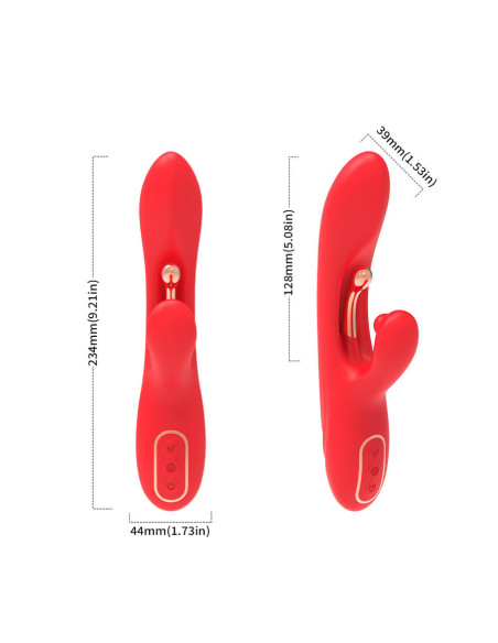 ARMONY G SPOT AND CLITORIS STIMULATOR VIBRATOR WITH OSCILLATING TONGUE RED