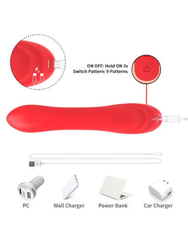 ARMONY G SPOT AND CLITORIS STIMULATOR VIBRATOR WITH OSCILLATING TONGUE RED