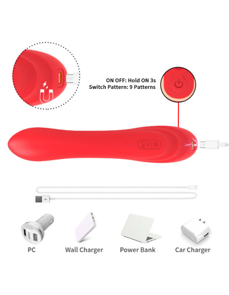 ARMONY G SPOT AND CLITORIS STIMULATOR VIBRATOR WITH OSCILLATING TONGUE RED
