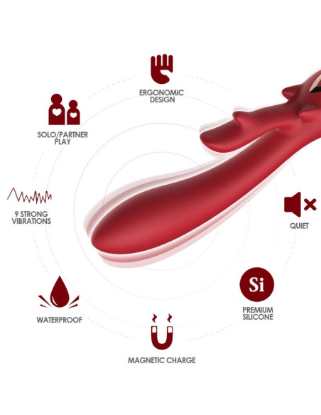 ARMONY ELK VIBRATOR RABBIT CURVED RED