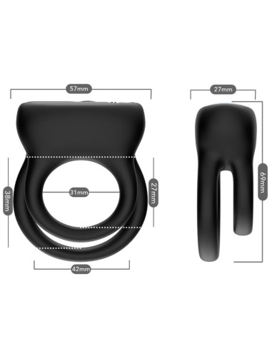 ARMONY DOUBLE RING VIBRATOR BLACK