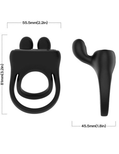 ARMONY RING VIBRATOR RABBIT BLACK
