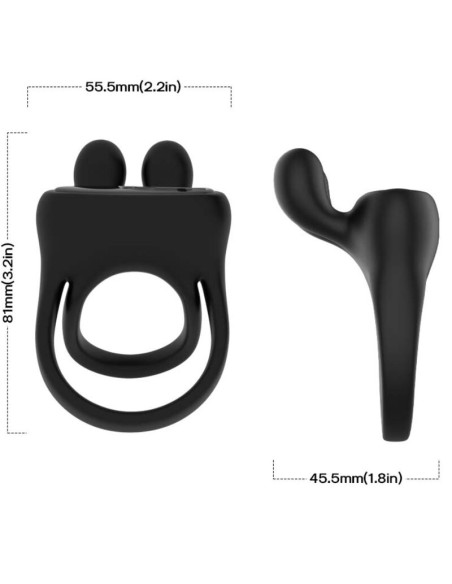 ARMONY RING VIBRATOR RABBIT BLACK