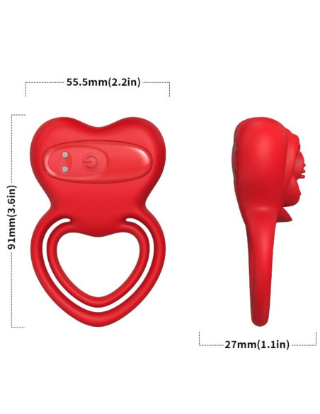 ARMONY RING VIBRATOR HEART RED