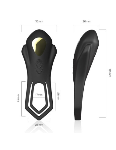 ARMONY ROADSTER VIBRATOR DOUBLE RING REMOTE CONTROL BLACK