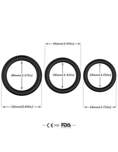 ARMONY TRIPLE SILICONE RING BLACK