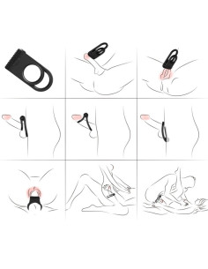 ARMONY TWINS DOUBLE VIBRATOR RING FOR COUPLES BLACK 2