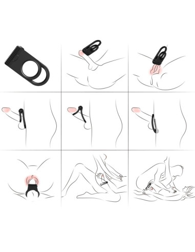ARMONY TWINS DOUBLE VIBRATOR RING FOR COUPLES BLACK