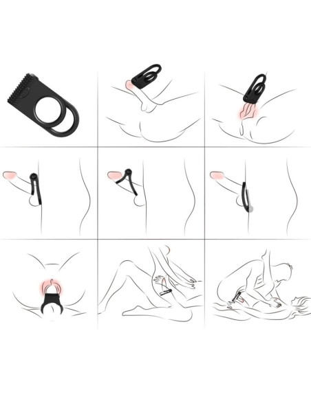 ARMONY TWINS DOUBLE VIBRATOR RING FOR COUPLES BLACK