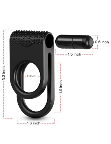 ARMONY TWINS DOUBLE VIBRATOR RING FOR COUPLES BLACK