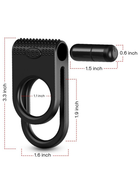 ARMONY TWINS DOUBLE VIBRATOR RING FOR COUPLES BLACK