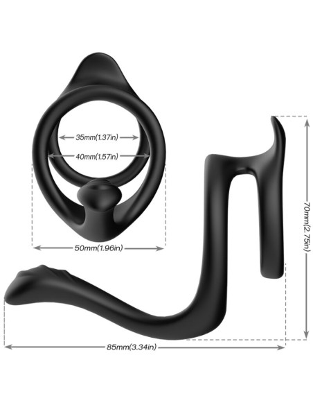 ARMONY TAIL DOUBLE ANAL RING BLACK