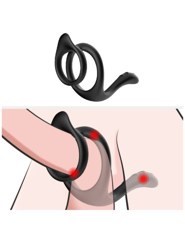 ARMONY TAIL DOUBLE ANAL RING BLACK