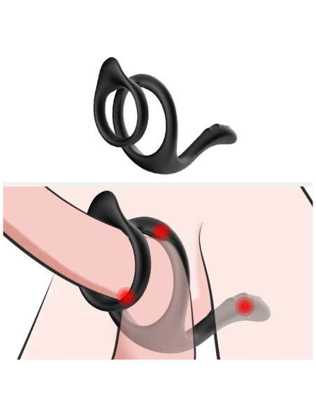 ARMONY TAIL DOUBLE ANAL RING BLACK