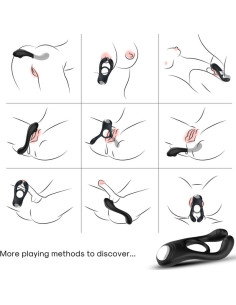 ARMONY VEYRON DOUBLE VIBRATOR RING TOY FOR COUPLES REMOTE CONTROL BLACK 2