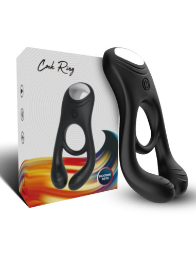 ARMONY VEYRON DOUBLE VIBRATOR RING TOY FOR COUPLES REMOTE CONTROL BLACK