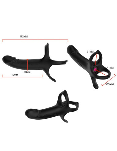 ARMONY DILDO WITH RING VIBRATOR REMOTE CONTROL BLACK