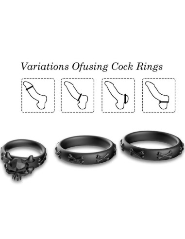 ARMONY RINGS CALAVERA SILICONE BLACK