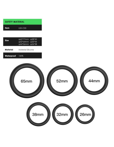 ARMONY LOCK RINGS SILICONE BLACK