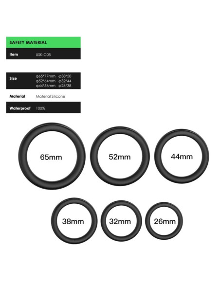 ARMONY LOCK RINGS SILICONE BLACK