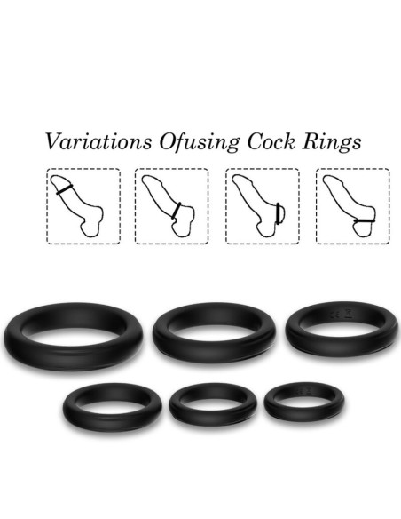 ARMONY LOCK RINGS SILICONE BLACK