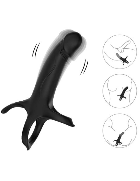 ARMONY DILDO WITH RING VIBRATOR BLACK