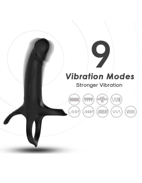 ARMONY DILDO WITH RING VIBRATOR BLACK