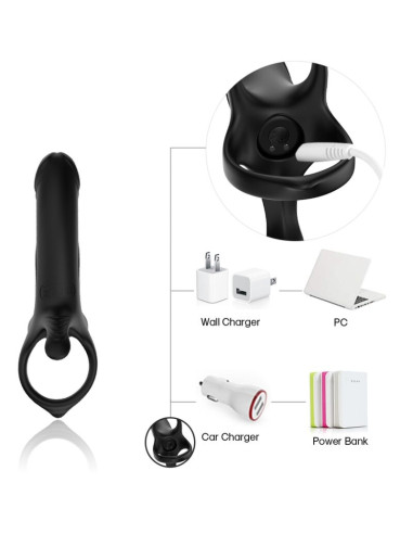 ARMONY DILDO WITH RING VIBRATOR BLACK
